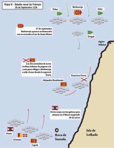 Disposición en la batalla de Preveza Disposición y primeros movimientos en la batalla de Preveza