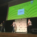 Miembros de HistoCast subiendo al escenario en la entrega del premio del público al Mejor Podcast 2016 de ASESPOD