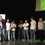 Miembros de HistoCast en la entrega del premio del público al Mejor Podcast 2016 de ASESPOD