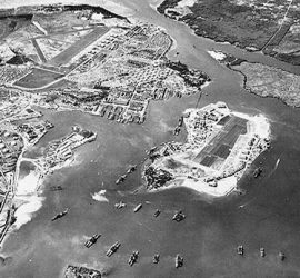 Vista aérea de Pearl Harbor