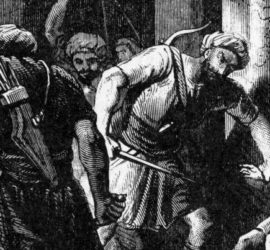 Grabado de matanza de cristianos por los monfíes