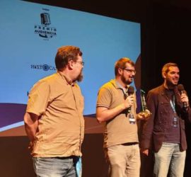 Entrega del galardón en los PodcastDays 2019