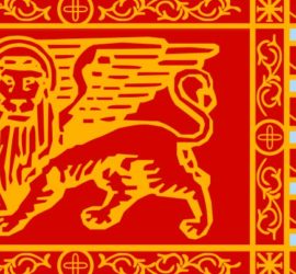 Bandera de Venecia con el león de San Marcos