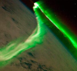 Aurora creada por una tormenta geomagnética en 2010