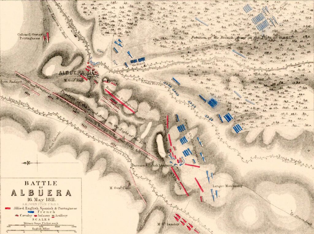 Mapa de la batalla de La Albuera (clic para ampliar)