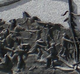 Relieve del monumento en recuerdo de la batalla de Medellín