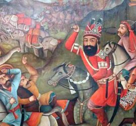 Escena de la batalla de Karnal