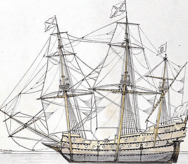 Perfil de un galeón español