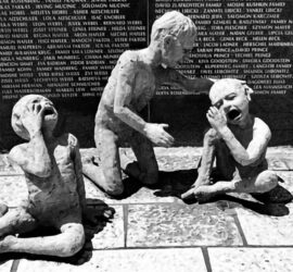 Imagen de las estatuas del memorial del Holocausto en Miami Beach