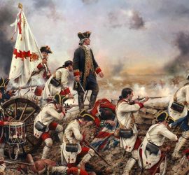 Pintura de Augusto Ferrer Dalmau representando el sitio de Pensacola de 1781