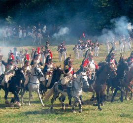 Recreación en el campo de batalla de Waterloo