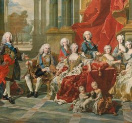 Retrato de la familia de Felipe V por Louis-Michel van Loo