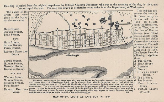 Mapa de San Luis y de sus defensas