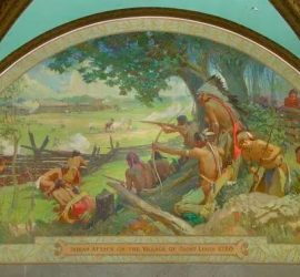 Pintura sobre la batalla de San Luis