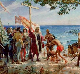 La expedición de Cólon desembarca en América