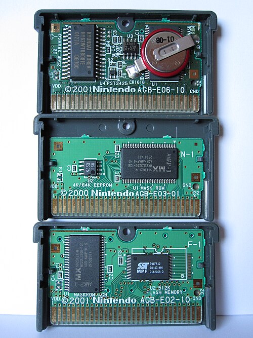 Interior de cartuchos de juego para Nintendo