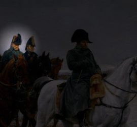Pintura de Meissonier representando a Napoleón en la campaña de Francia de 1814. Berthier justo detrás de él