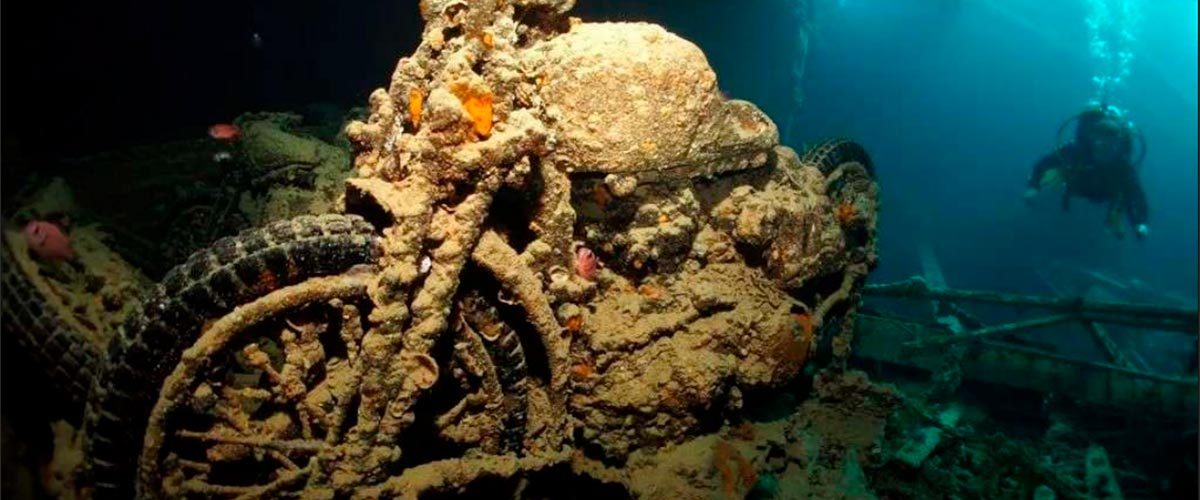 Imagen del interior del pecio del Thistlegorm