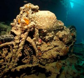 Imagen del interior del pecio del Thistlegorm